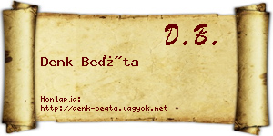 Denk Beáta névjegykártya
