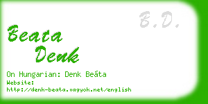 beata denk business card